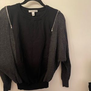 Autumn Cashmere Zip Off Shoulder Sweater